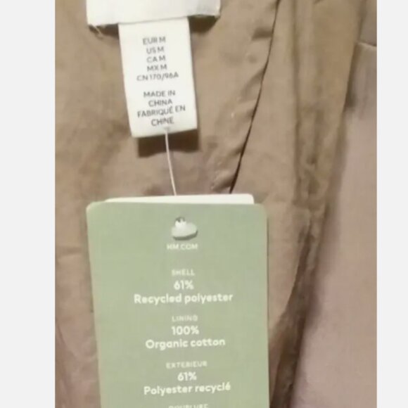 H&M Women’s Oversized Jacket Sz M Beige Wide Sleeve Casual Coat NEW Runs Big - Picture 13 of 15